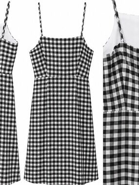 Ivy & Main Black White Gingham Mini Dress